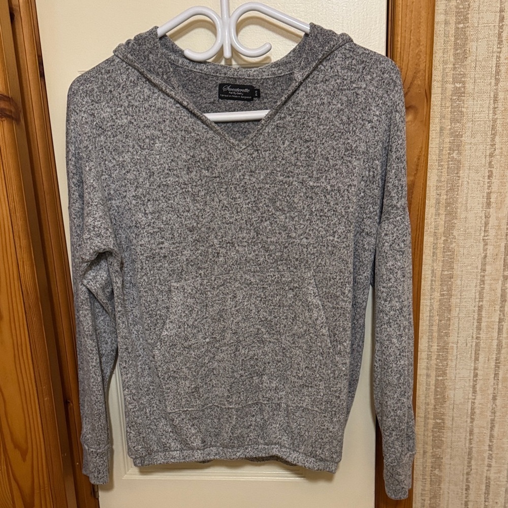 Women’s Grey V-Neck Sweater